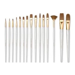Brown Taklon Variety 15 Piece Brush Set By Craft Smart®