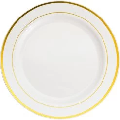 10.3" Round Banquet Plates With Gold Trim By Celebrate It™, 10ct.