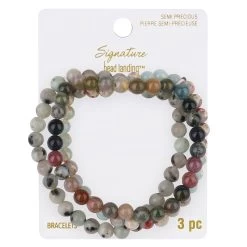 Signature Color Shop Fancy Jasper, Kiwi And Serpentine Beaded Bracelets By Bead Landing™
