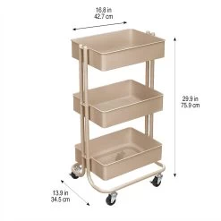 Lexington 3-Tier Rolling Cart By Simply Tidy™ -Tailoring Master 10626101 4
