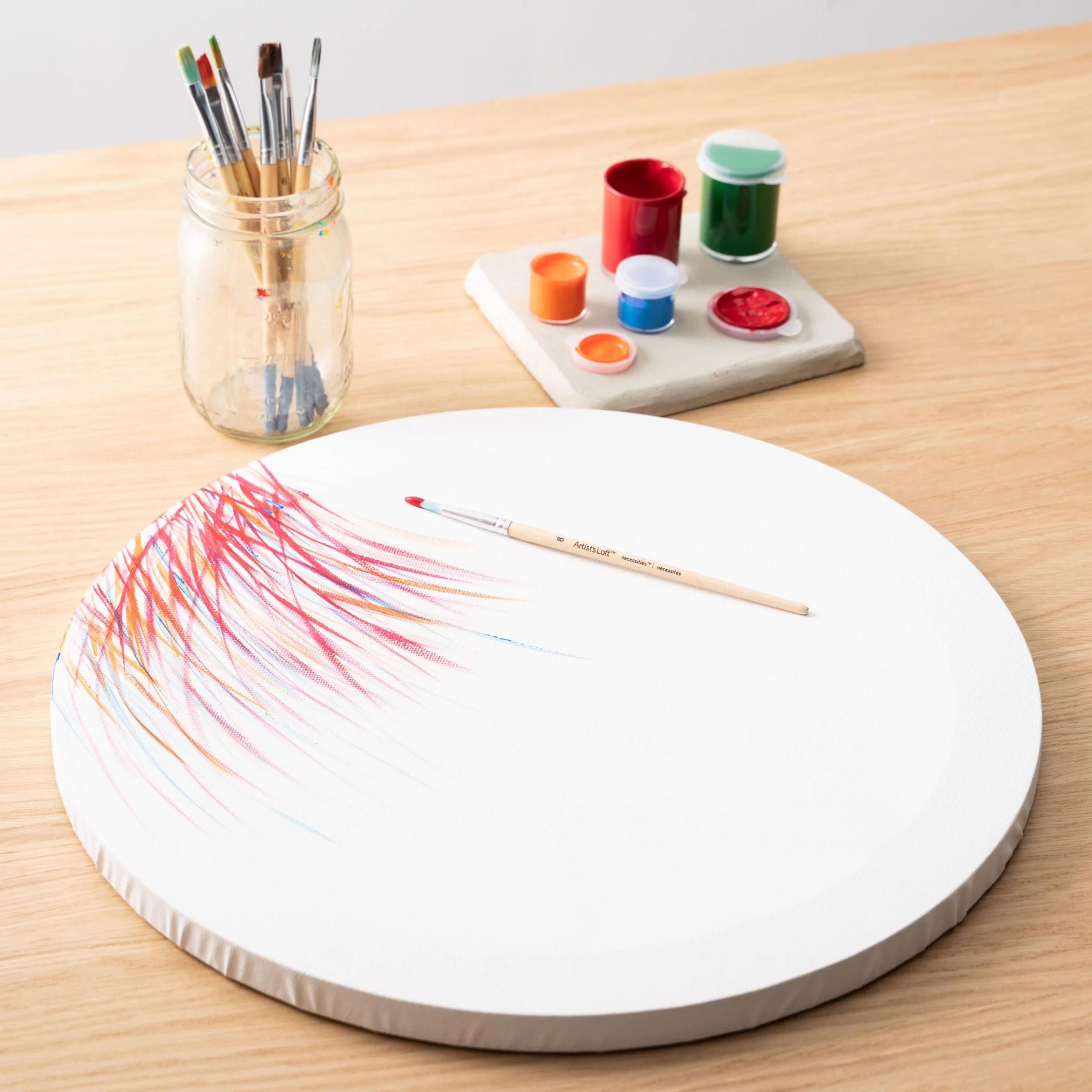 12 Pack: Level 1 Round Traditional Profile Canvas By Artist's Loft™ 2 12 Pack: Level 1 Round Traditional Profile Canvas By Artist's Loft™ - Image 2