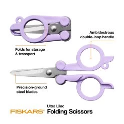 Fiskars® 4" Ultra Lilac Folding Scissors -Tailoring Master 10719811 6