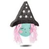 Cute Witch Pinata For Halloween Party Supplies Decorations, Silver Foil Stars Hat With Pink Hair, 16 X 13 X 3 In