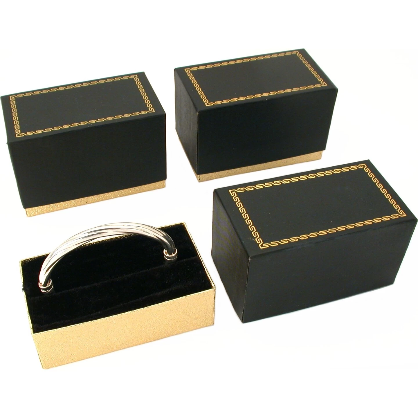 3 Bangle Bracelet Boxes Black & Gold Gift Display Boxes 1 3 Bangle Bracelet Boxes Black & Gold Gift Display Boxes