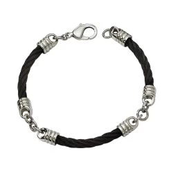Gem And Harmony Mens Stainless Steel Bracelet (9 Inch)