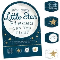 Big Dot Of Happiness Twinkle Twinkle Little Star - Baby Shower Or Birthday Party Scavenger Hunt - 1 Stand And 48 Game Pieces - Hide And Find Game