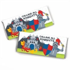 Big Dot Of Happiness Calling All Knights And Dragons - Candy Bar Wrapper Medieval Party Or Birthday Party Favors - Set Of 24