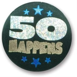 50 Happens Satin Button (Pack Of 6)