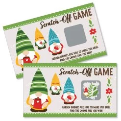 Big Dot Of Happiness Garden Gnomes - Forest Gnome Party Game Scratch Off Cards - 22 Count
