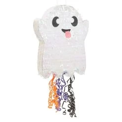 Cute Ghost Pinata For Halloween Party Supplies Decorations, Iridescent Pull String, 17 X 13 X 3 In