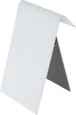Plymor White Faux Leather Medium Bracelet Ramp With Easel Display Stand, 4.75" W X 5" D X 7.375" H