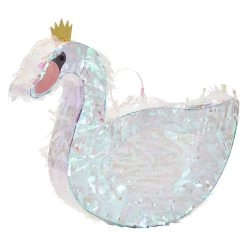 Iridescent Foil White Swan Pinata For Girls Princess Theme Birthday Party Decorations (Small, 16.25 X 14 X 3 In)