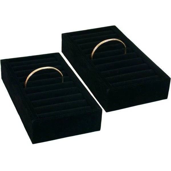 2 Black Cuff Bangle Bracelet Watch Insert Display Trays 1 2 Black Cuff Bangle Bracelet Watch Insert Display Trays