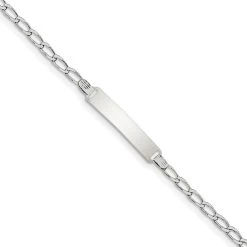 Sterling Silver Fancy Link ID Bracelet 6" QID30-6