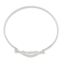 Sterling Silver Heart Bangle Bracelet -Tailoring Master 453924839182432