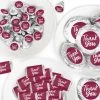Big Dot Of Happiness Burgundy Elegantly Simple - Guest Party Favors Candy Favor Sticker Kit - 304 Pieces