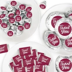 Big Dot Of Happiness Burgundy Elegantly Simple - Guest Party Favors Candy Favor Sticker Kit - 304 Pieces
