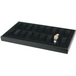 18 Slot Wrist Watch Jewelry Showcase Display Wood Tray