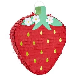 Small Strawberry Piñata For Fruit Summer Birthday Party Decorations (16.5 X 13 X 3 Inches)