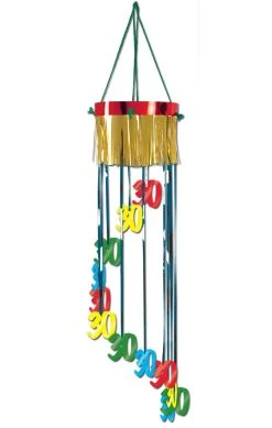 Beistle Pack Of 12 Shimmering Metallic “30th” Birthday Spiral Hanging Party Decorations 40"