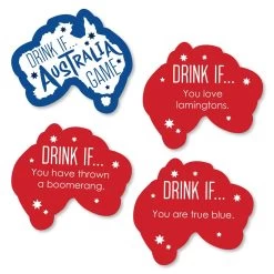 Big Dot Of Happiness Drink If Game - Australia Day - G'Day Mate Aussie Party Game - 24 Count