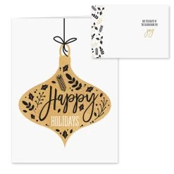 Hortense B. Hewitt Co. Black And Faux Gold Holiday Cards -Tailoring Master D231903S 7