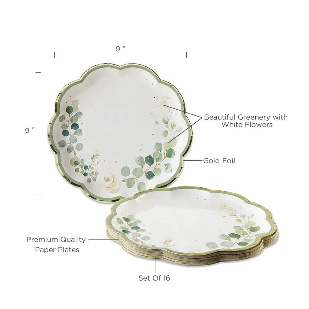 Kate Aspen® 9" Botanical Garden Premium Paper Plates, 32ct. 4 Kate Aspen® 9" Botanical Garden Premium Paper Plates, 32ct. - Image 4