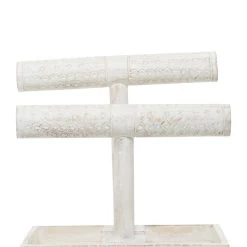 12" White Mango Wood Natural Jewelry Stand -Tailoring Master D365396S 7
