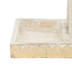 12" Gold & White Mango Wood Jewelry Stand -Tailoring Master D365564S 7