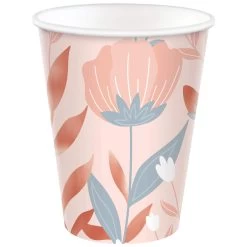 AMSCAN 12oz. Rose Gold Floral Paper Cups, 40ct.