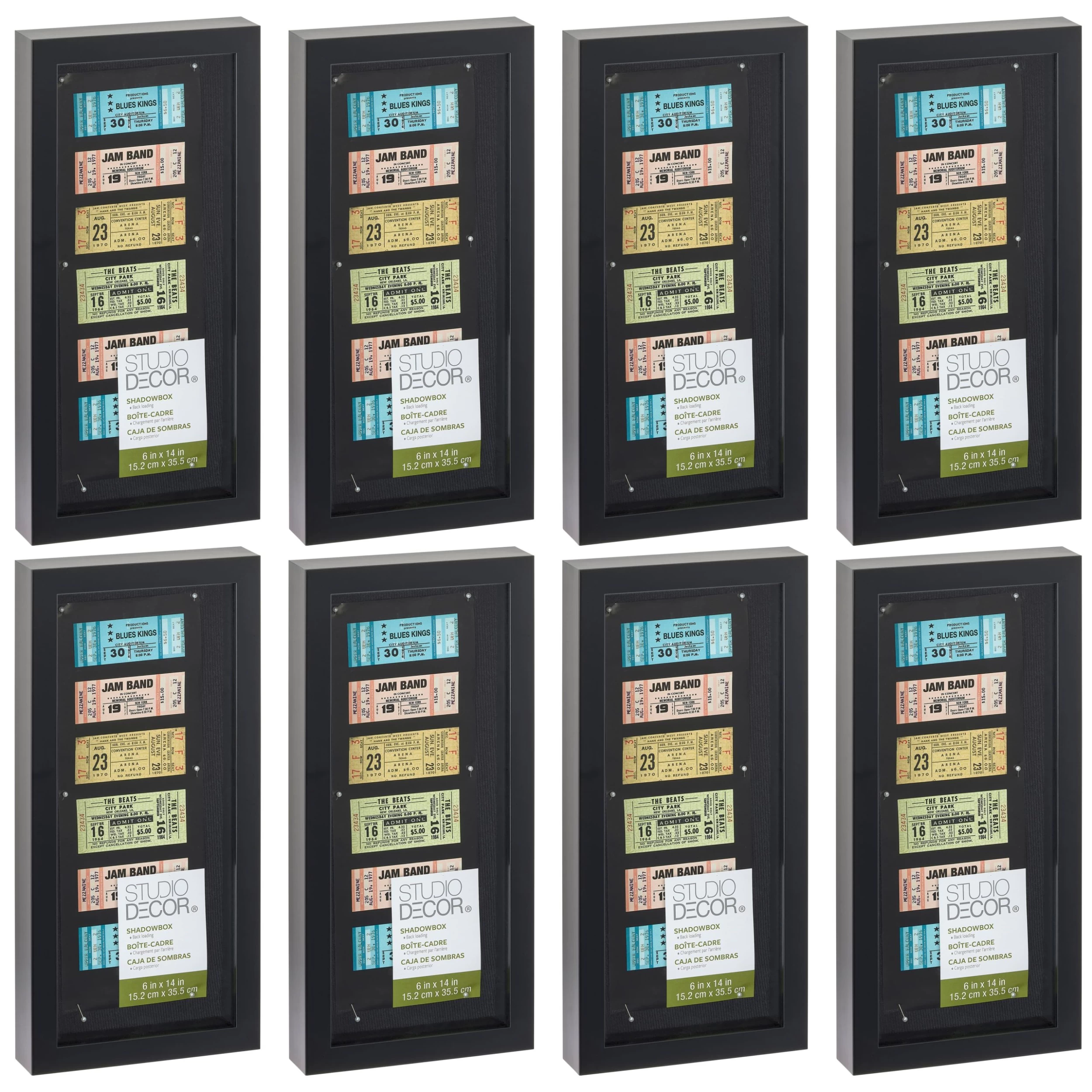 8 Pack: Black Panel 6" X 14" Shadow Box By Studio Décor®