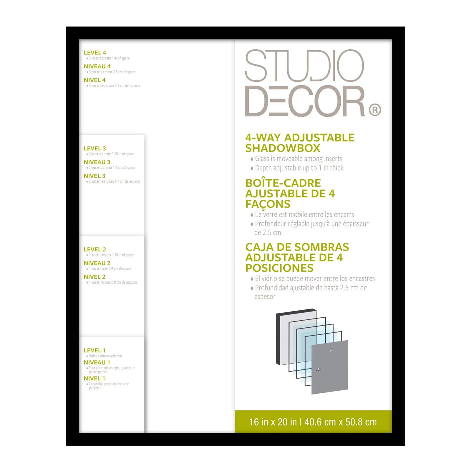 8 Pack: Black Adjustable-Depth 16" X 20" Shadow Box By Studio Décor® 3 8 Pack: Black Adjustable-Depth 16" X 20" Shadow Box By Studio Décor® - Image 3