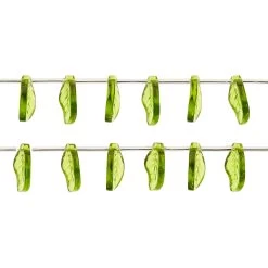 12 Pack: Peridot Green Glass Leaf Beads, 18mm By Bead Landing™