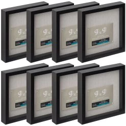 8 Pack: Black Belmont 9" X 9" Shadowbox By Studio Décor®