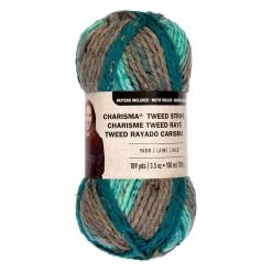 15 Pack: Charisma™ Tweed Stripe Yarn By Loops & Threads® -Tailoring Master MP519022 1