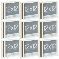 9 Packs: 2 Ct. (18 Total) White Fundamentals 12" X 12" Display Box By Studio Décor®